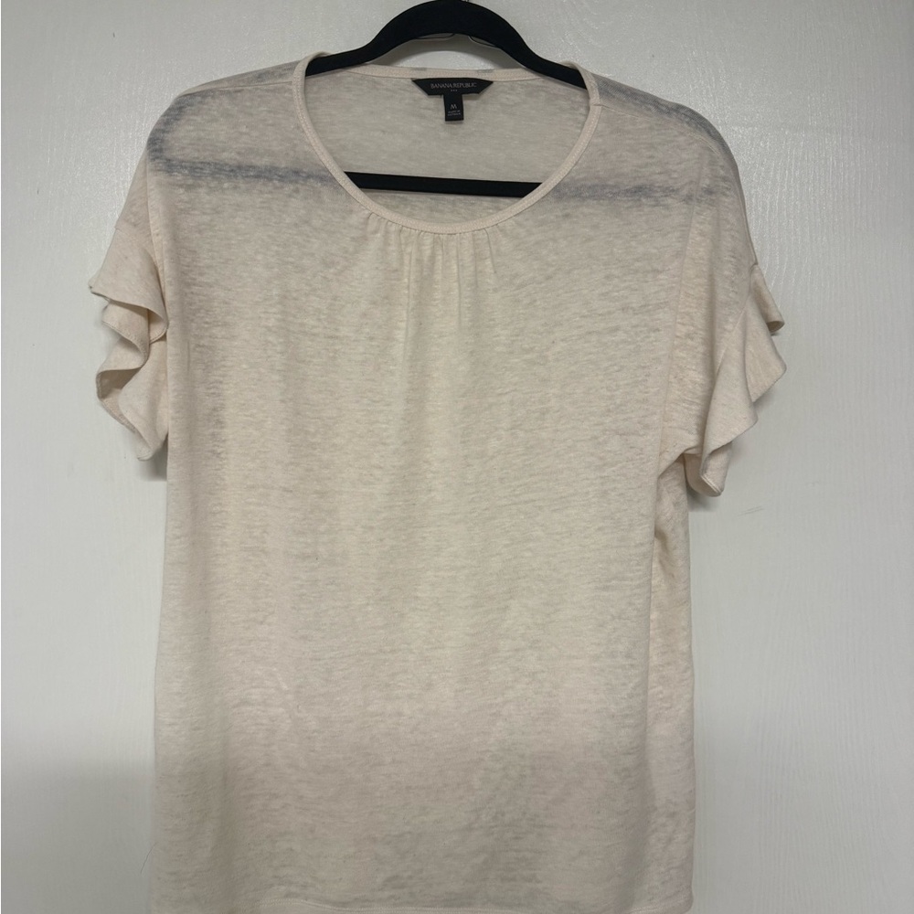 Banana Republic Cream Short Sleeve Top